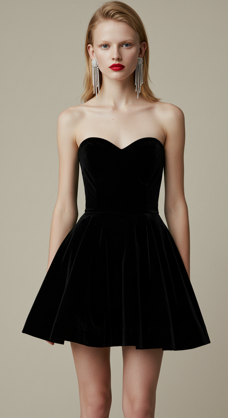 Velvet Mini Dress - Image 3